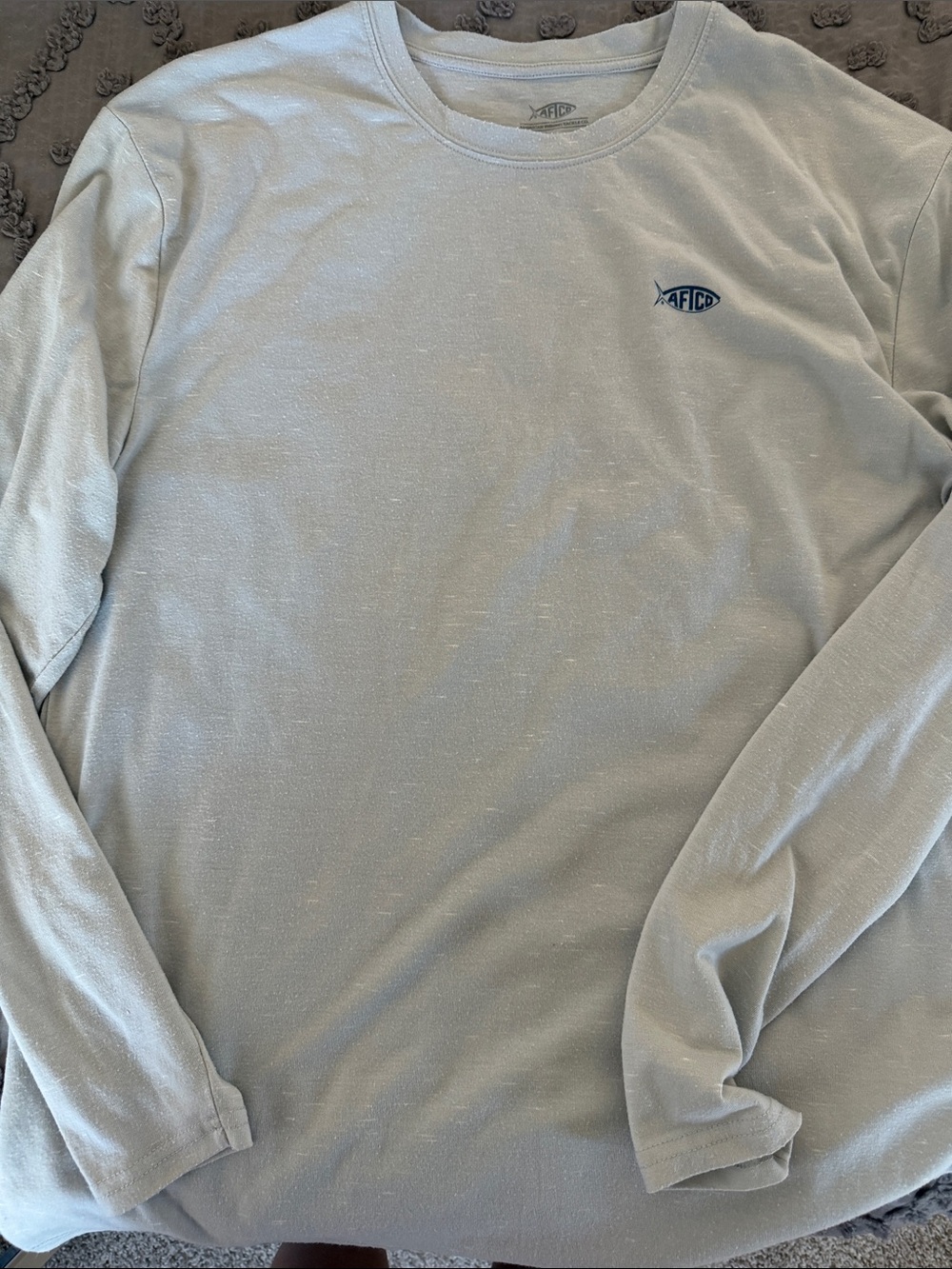 AFTCO Light Blue Long-Sleeve Crew Tee